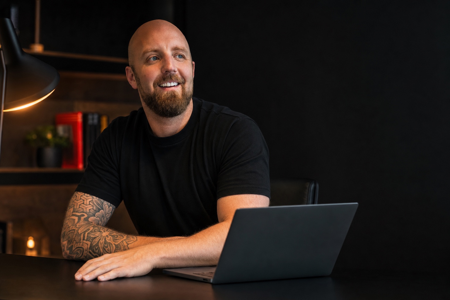 Kieren at his desk, building an AI brain